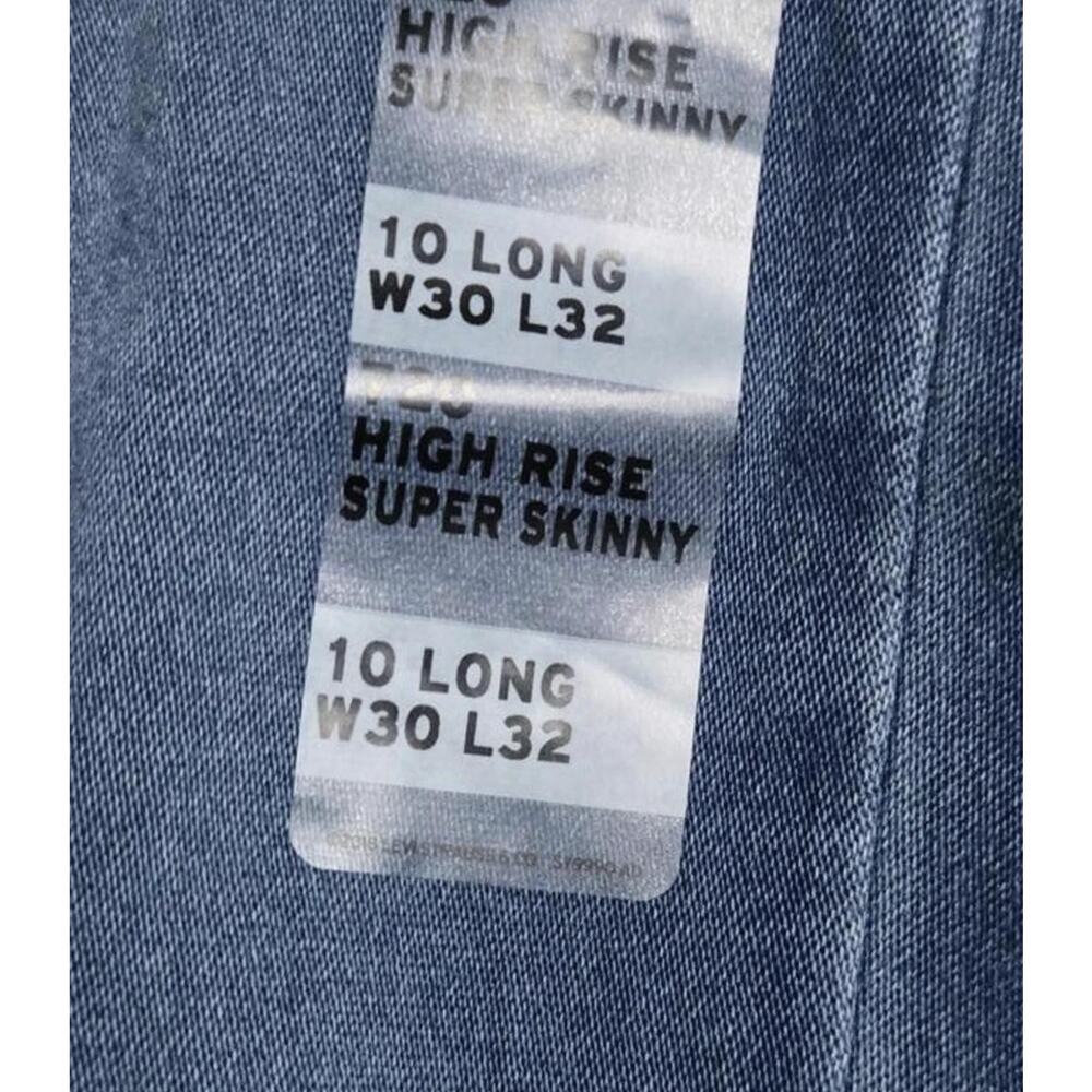 Levi's 720 High Rise Supper Skinny Jeans - Medium Blue - Size W30 - Picture 2 of 4